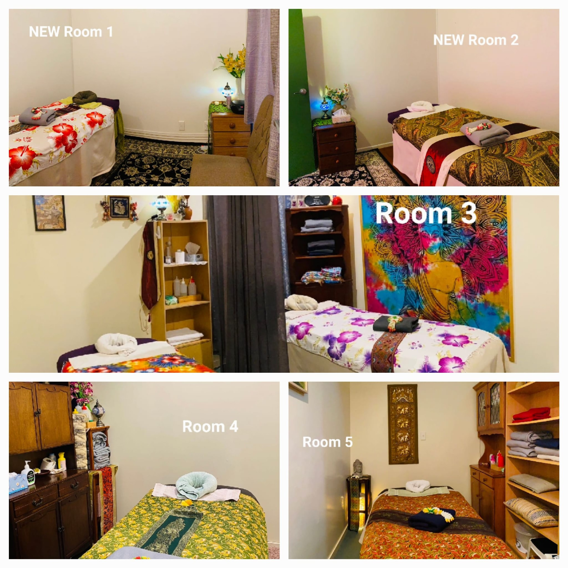 KeySong Thai Spa Massage treatment rooms 1 to 5